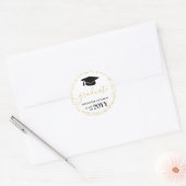 Graduation Party Gold Glitter Confetti Ronde Sticker (Envelop)