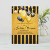Graduation Party Gold sur invitation noire (Debout devant)