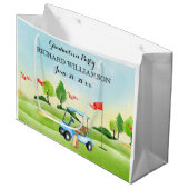 Graduation Party Golf Theme Groot Cadeauzakje (Voorkant Gekanteld)