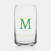 Graduation Party Green Monogramme Gold Nom (Recto)