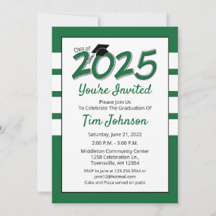 Graduation Party Invitation année 2023 vert