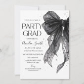 Graduation Party Invitation Black Bow Graduation A (Devant)