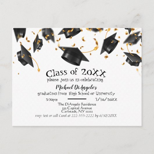 Graduation Party Invitation Briefkaart (Voorkant)