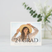 Graduation Party Invitation Briefkaart met foto (Staand voorkant)