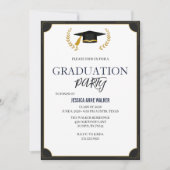 Graduation Party Invitation Elegant Blue Editable  Kaart (Voorkant)