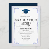 Graduation Party Invitation Elegant Gold Editable  (Devant / Derrière)