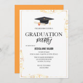 Graduation Party Invitation Elegant Gold Editable  (Devant / Derrière)