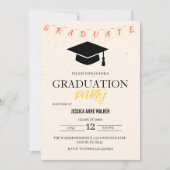 Graduation Party Invitation Elegant Gold Editable  (Devant)