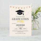 Graduation Party Invitation Elegant Gold Editable  (Debout devant)