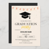 Graduation Party Invitation Elegant Gold Editable  (Devant / Derrière)