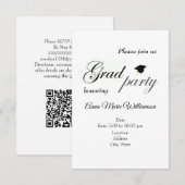Graduation Party Invitation enclosure card (Devant / Derrière)