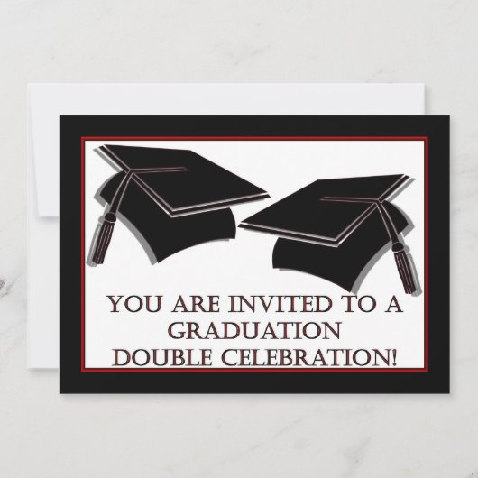 Graduation party Invitation for twins Kaart (Voorkant)