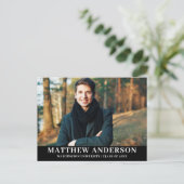 Graduation Party Invitation Graduate photo Blk (Debout devant)