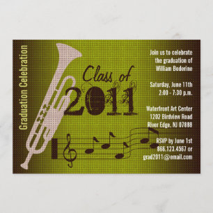 Graduation Party Invitation Music Trumpet Kaart