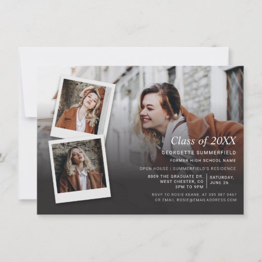 Graduation Party Invitation Photo Collage Script (Devant)