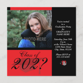 Graduation Party Invitation-Red Kaart