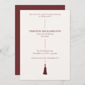 Graduation Party Invitation with Red Tassel (Devant / Derrière)