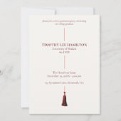 Graduation Party Invitation with Red Tassel Kaart (Voorkant)