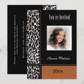 Graduation Party Leopard Invitation (Devant / Derrière)