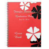 Graduation Party Livre d'invité rouge noir blanc f (Devant)