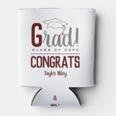 Graduation Party Maroon and Grey Blikjeskoeler (Voorkant)