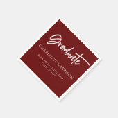 Graduation Party Maroon and White Script Napkins Servet (Hoek)