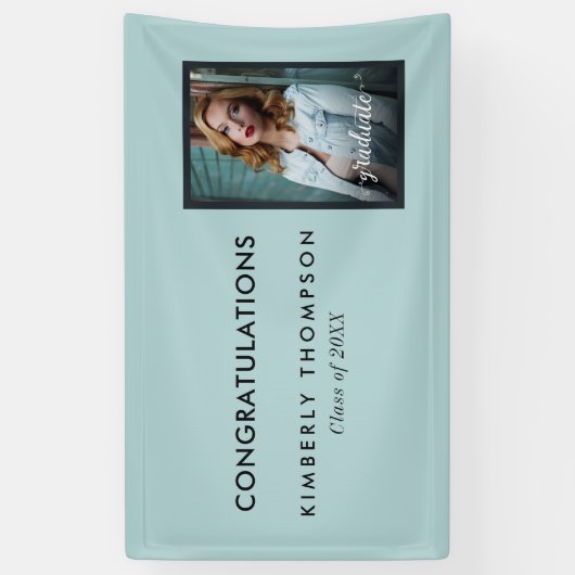 Graduation Party Modern Photo Script Celebration Spandoek (Verticaal)