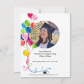 GRADUATION Party nodigt u uit met kleurrijke ballo (Achterkant)
