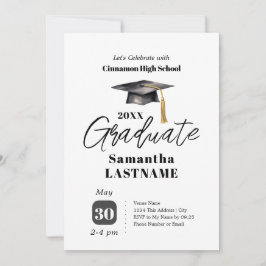 Graduation Party One Photo Invitations Kaart
