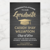 Graduation Party pensed Black Gold and White Mini Wijn Etiket (Enkel label)