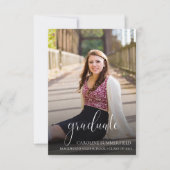 Graduation Party Photo Elegant Script Kaart (Voorkant)