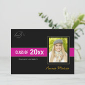 Graduation Party Photo rose Invitation (Debout devant)