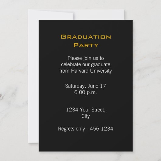 Graduation Party Photo rouge Invitation (Dos)
