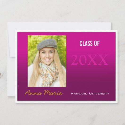 Graduation Party Pink Photo Invitation (Devant)