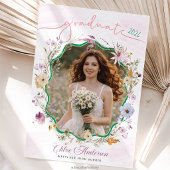 Graduation party QR Code Wildflower   Invitation Kaart