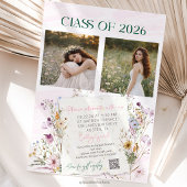 Graduation party QR Code Wildflower   Kaart