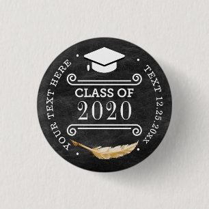 Graduation Party Retro Chalkboard Ronde Button 3,2 Cm