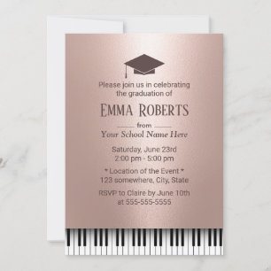 Graduation Party Roos Gold Piano Keys Music Major Kaart