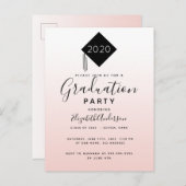 Graduation party rose or topper 2025 invitation (Devant / Derrière)