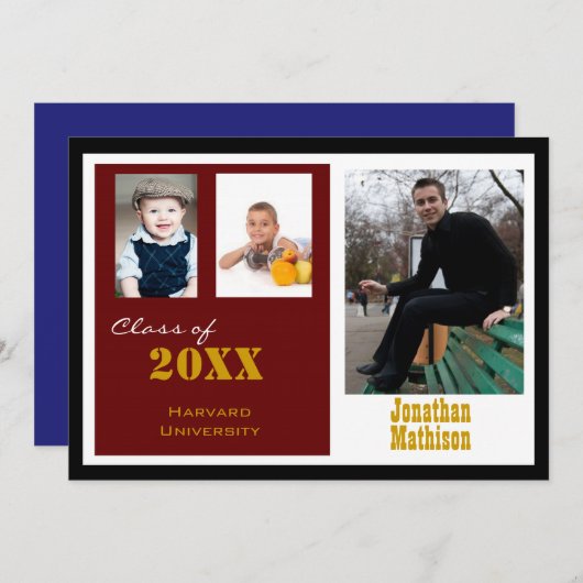 Graduation Party Rust Photo Invitation (Devant / Derrière)