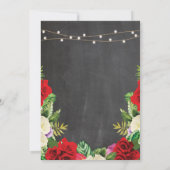 Graduation Party Rustic Red Roses Chalk Invite Kaart (Achterkant)