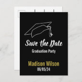 Graduation Party Save the Date Aankondigingskaart (Voorkant / Achterkant)
