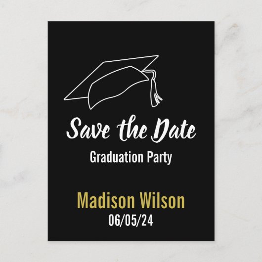 Graduation Party Save the Date Aankondigingskaart (Voorkant)