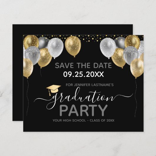 Graduation Party Save the Date Invitation (Voorkant / Achterkant)