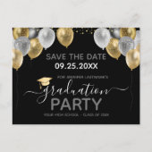 Graduation Party Save the Date Invitation Briefkaart (Voorkant)