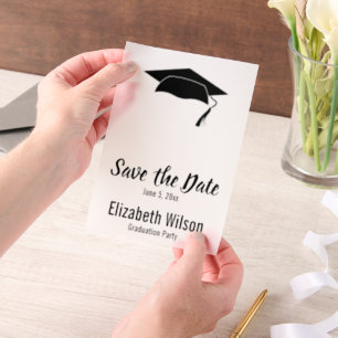 Graduation Party Save the Date Vellum Uitnodigingen
