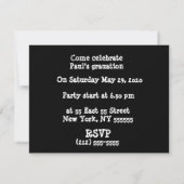 Graduation Party School Bus Black White Invitation Kaart (Achterkant)