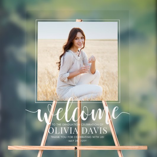Graduation Party Script Bienvenue & 1 Carré photo (Neutre)