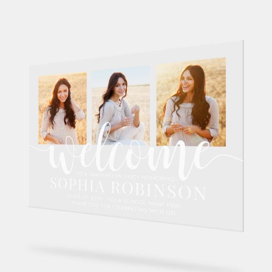 Graduation Party Script Bienvenue & 3 Photo Collag (Angle)