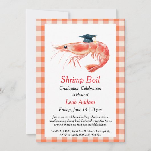 Graduation Party Shrimp Boil Invitation (Devant)